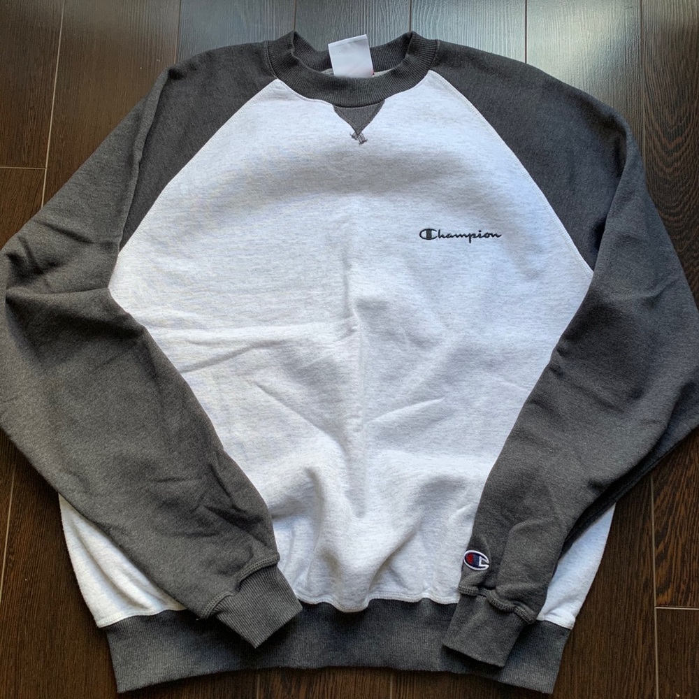 Champion Pullover Raglan Gray Two Tone Sweatshirt